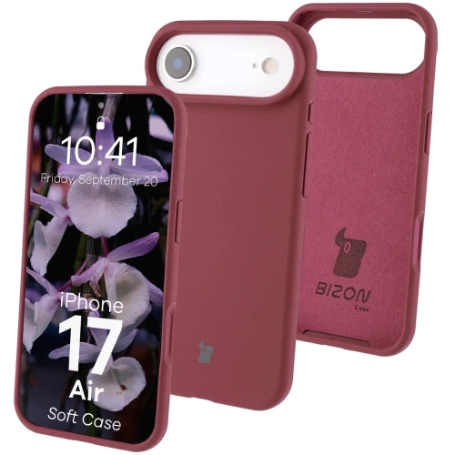 Silikonowe etui Bizon Soft Case w ciemnofioletowym kolorze dla Apple iPhone 17