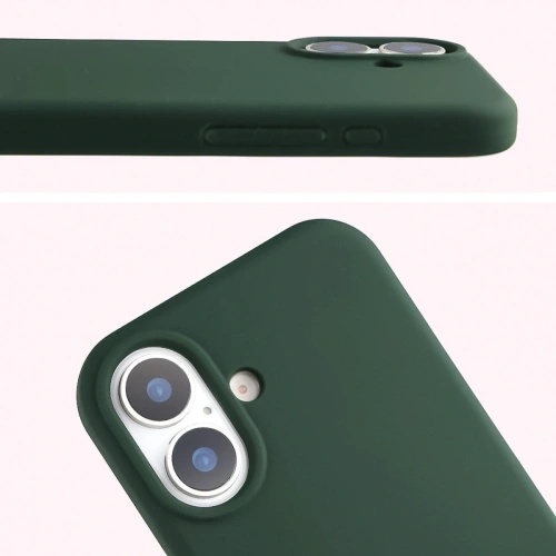 Etui Bizon Soft Case w ciemnozielonym kolorze leżące na stole