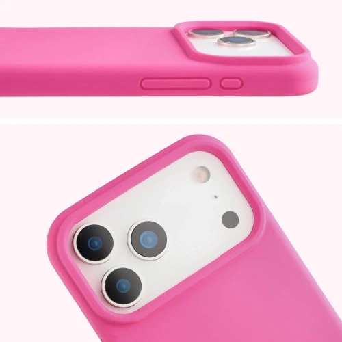 Etui Bizon Soft Case w fuksjowym odcieniu, ukazujące teksturę materiału