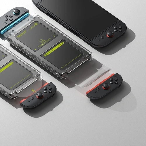 Detale szkła hartowanego Ringke Easy Slide, pokazujące odporność na zarysowania 9H.