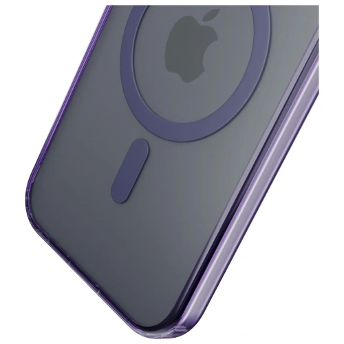 Etui 3MK Frosty MagCase z zamontowanym Apple iPhone 17, prezentujące funkcję MagSafe.