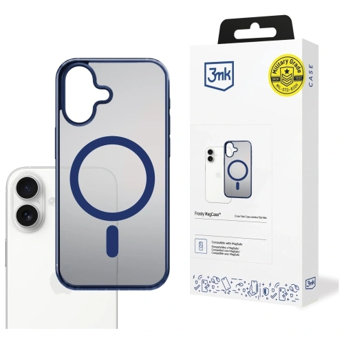 Etui 3MK Frosty MagCase w niebieskim kolorze, idealne do Apple iPhone 17.