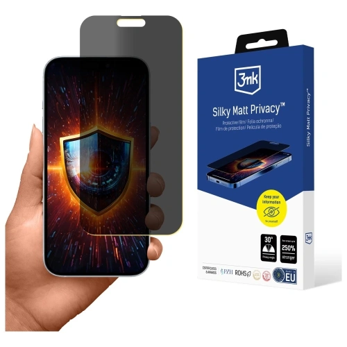 Folia prywatyzująca 3MK Silky Matt Privacy na telefonie Apple iPhone 17 Pro