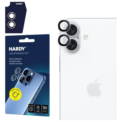 Ochrona na obiektyw aparatu 3MK HARDY Lens Protection Pro na iPhone 17 w przezroczystym kolorze.