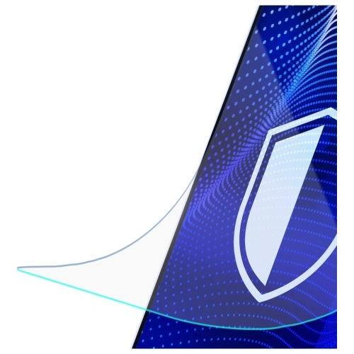 Szkło hybrydowe 3MK zamontowane na iPhone 17 Pro, prezentujące przejrzystość.