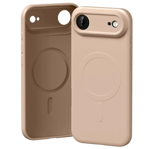 Etui Mercury Semi-Silicone MagSafe w kolorze r&oacute;żowo-piaskowym, idealnie dopasowane do Apple iPhone Air.