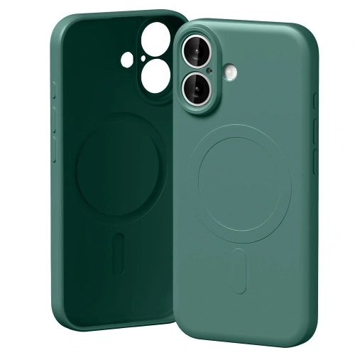 Etui Mercury Semi-Silicone MagSafe w zielonym kolorze, idealnie dopasowane do Apple iPhone 17.