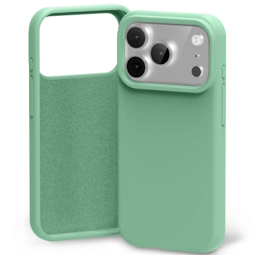 Etui Mercury Silicone w kolorze zielonym, idealnie dopasowane do Apple iPhone 17 Pro, wykonane z wysokiej jakości silikonu.