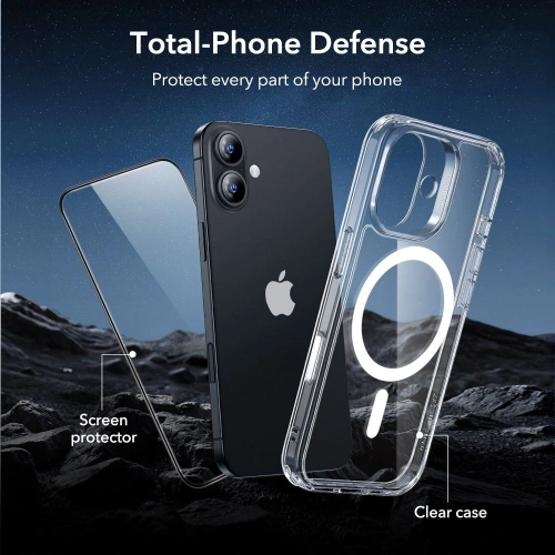 Szkło na ekran ESR do iPhone 17, łatwe w aplikacji i odporne na zarysowania.