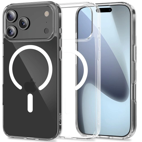 Etui Tech-Protect Flexair Hybrid MagSafe w przezroczystym kolorze, idealne do Apple iPhone 17 Pro Max.