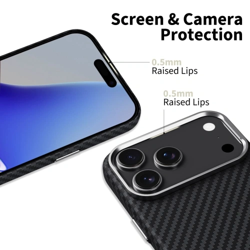 Zbliżenie na etui Tech-Protect Ion Carbon, ukazujące detale wykonania z poliwęglanu