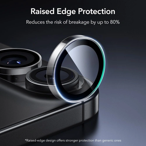 Osłona na aparat ESR Armorite z widokiem na iPhone 17, idealnie dopasowana.