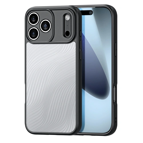 Etui Dux Ducis Aimo w kolorze czarnym, idealnie dopasowane do Apple iPhone 17 Pro Max.
