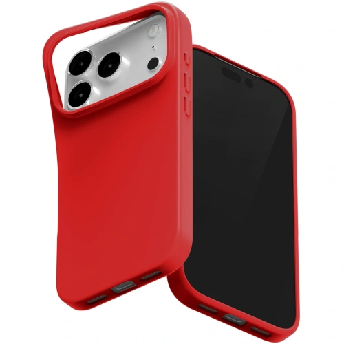 Etui Mercury Soft w kolorze czerwonym, idealnie dopasowane do Apple iPhone 17 Pro, wykonane z elastycznego materiału TPU.