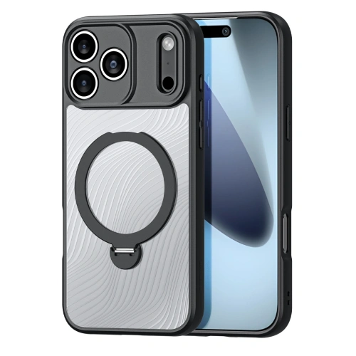 Etui Dux Ducis Aimo Mag w kolorze czarnym, idealnie dopasowane do Apple iPhone 17 Pro.