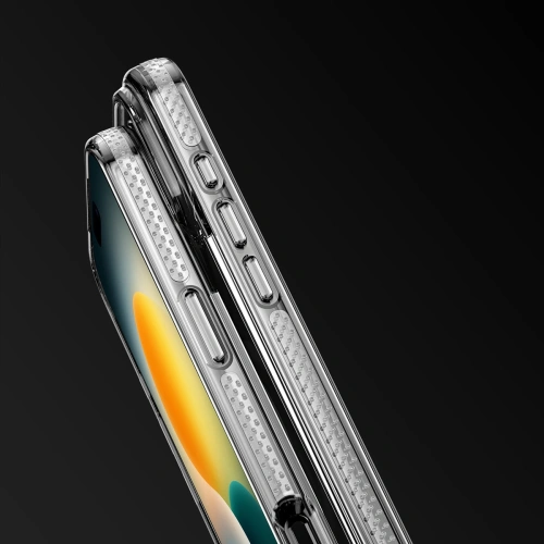 Etui Dux Ducis Clin na tle białym, podkreślające jego przezroczysty design.