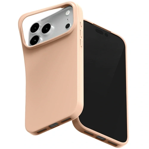 Etui Mercury Soft w kolorze r&oacute;żowo-piaskowym, idealnie dopasowane do Apple iPhone 17 Pro Max, wykonane z elastycznego materiału TPU.