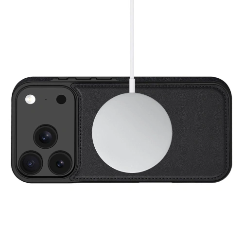Etui Tech-protect Wallet MagSafe na telefonie Apple iPhone 17 Pro, prezentujące wygodny dostęp do portów.