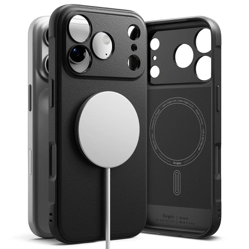 Etui Ringke Onyx Magnetic MagSafe w kolorze czarnym, idealne do iPhone 17 Pro.