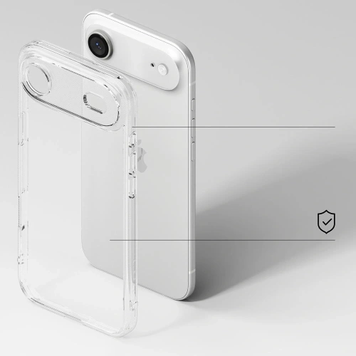 Przezroczyste etui Ringke Fusion, kt&oacute;re chroni telefon przed zarysowaniami.