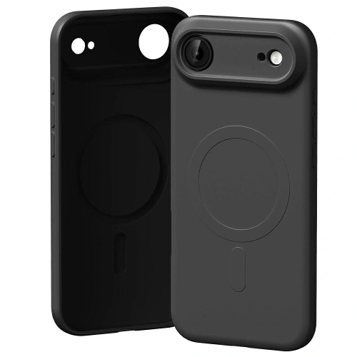 Etui Mercury Semi-Silicone MagSafe w kolorze czarnym, idealnie dopasowane do Apple iPhone Air.