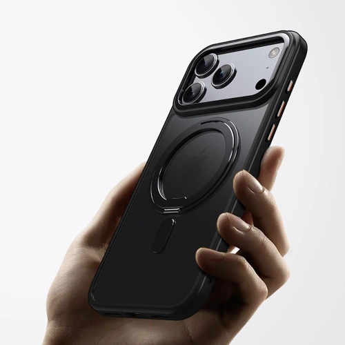 Zbliżenie na etui z podstawką, ukazujące detale i wycięcia na porty.