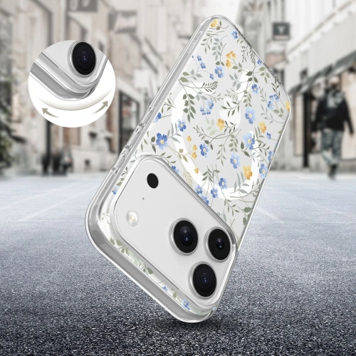 Etui Tech-Protect Flexair na tle naturalnym, prezentujące kolorowe wzory