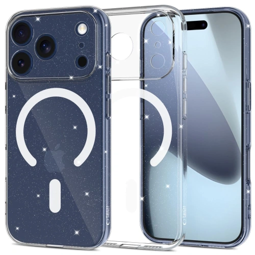 Etui Tech-Protect FlexAir MagSafe do iPhone 17 Pro Max w przezroczystym kolorze z efektem glitter