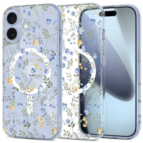 Etui Tech-Protect FlexAir MagSafe do Apple iPhone 17 w kolorze Spring Flowers, pokazujące jego wielokolorowy design.