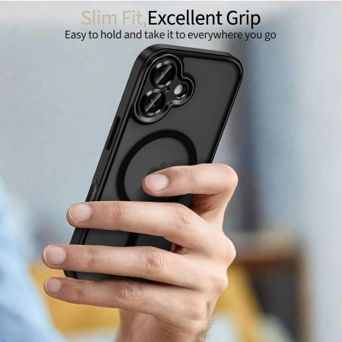 Etui Tech-Protect MagCam na telefonie Apple iPhone 17, idealnie przylegające do obudowy.