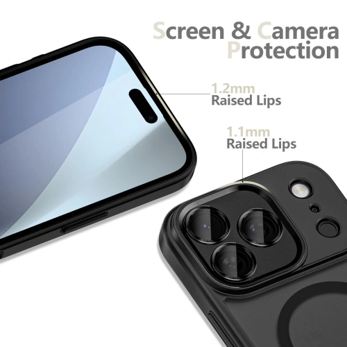Etui Tech-Protect w eleganckim czarnym kolorze, dopasowane do iPhone 17 Pro Max