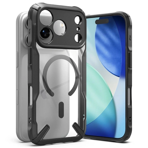 Etui Ringke Fusion-X w kolorze czarnym, idealnie dopasowane do Apple iPhone 17 Pro