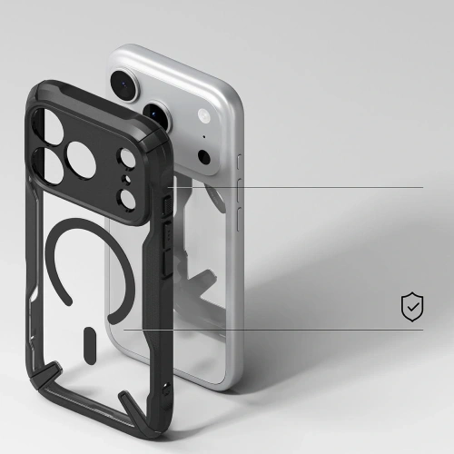 Widok etui Ringke Fusion-X z boku, ukazujący smukły profil i elegancki design
