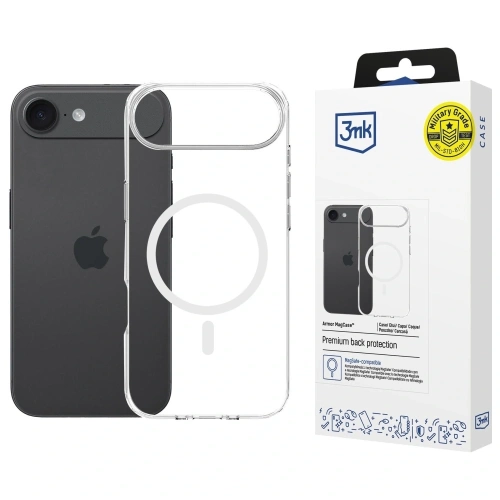 Etui 3MK Armor MagCase w przezroczystym kolorze, idealne do Apple iPhone Air.