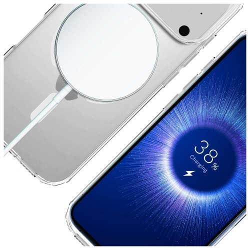 Etui 3MK Armor MagCase zamontowane na Apple iPhone 17 Pro, prezentujące elegancki design.