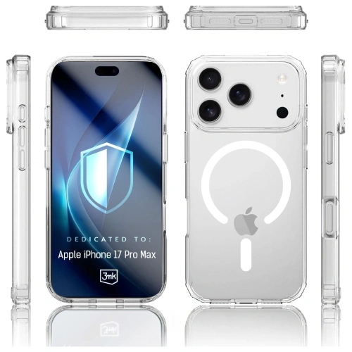 Etui 3MK Armor MagCase zamontowane na iPhone 17 Pro Max, prezentujące jego elegancki wygląd.
