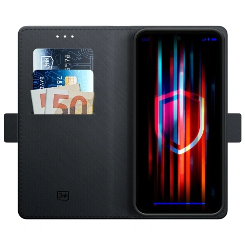 Zamknięte etui z klapką, pokazujące jego elegancki design.