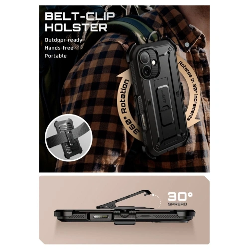 Zestaw etui Supcase z instrukcją montażu, idealne dla użytkowników iPhone'a.