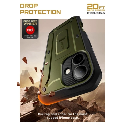 Hybrydowe etui 360° z bliska, ukazujące detale i wycięcia na porty.