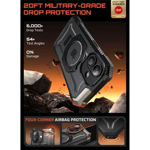 Etui 360° Supcase z bliska, ukazujące detale i wycięcia na porty