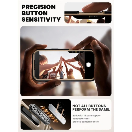 Widok etui Supcase zamontowanego na iPhone 17 Pro, prezentujący jego stylowy design