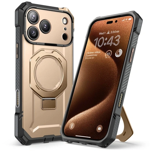 Widok etui Supcase na telefonie Apple iPhone 17 Pro, w pełni chroniące urządzenie.