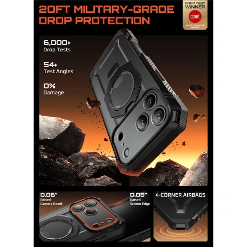 Etui Supcase zamontowane na Apple iPhone 17 Pro, prezentujące elegancki design.