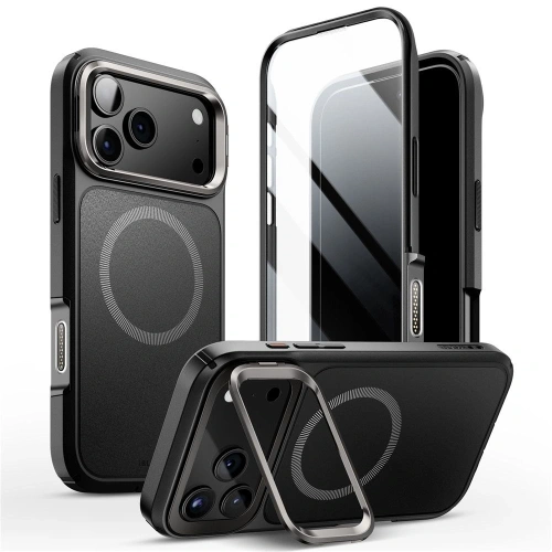 Etui Supcase IBLSN Ares Flip Mag MagSafe w kolorze czarnym, idealne do Apple iPhone 17 Pro Max.