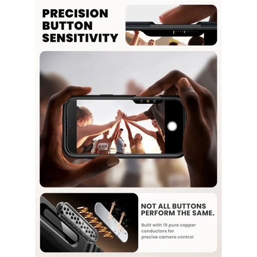 Etui założone na telefon Apple iPhone 17 Pro Max, prezentujące stylowy wygląd.
