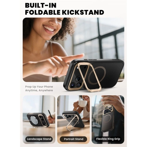 Etui Supcase IBLSN Ares Flip z otwartą klapką, ukazujące wnętrze.