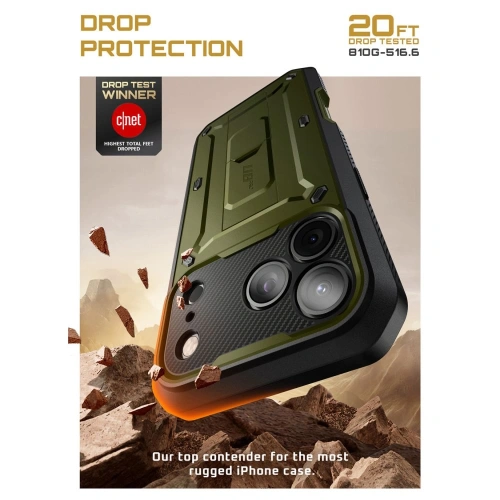 Hybrydowe etui 360&deg; z bliska, pokazujące detale i wycięcia na porty.