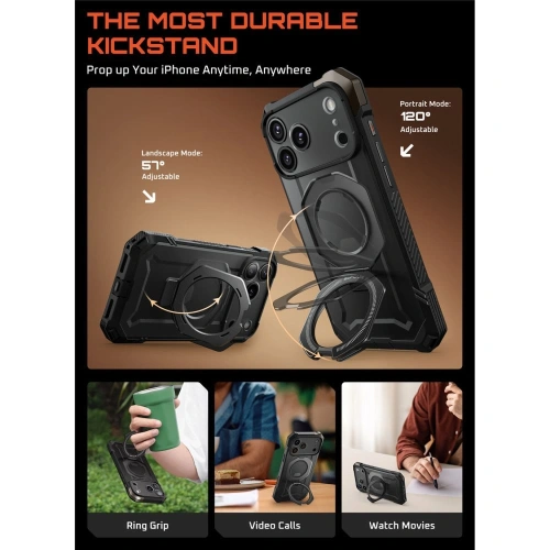 Stylowe etui w czerni, doskonale dopasowane do kształtu iPhone 17 Pro Max