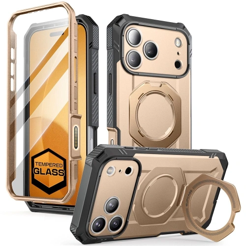 Etui Supcase Unicorn Beetle Grip Pro Mag MagSafe w kolorze Desert Gold, idealne do iPhone 17 Pro Max.