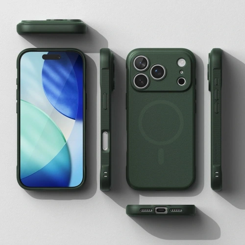 Widok etui Ringke w ciemnozielonym kolorze, eksponujący nowoczesny design.